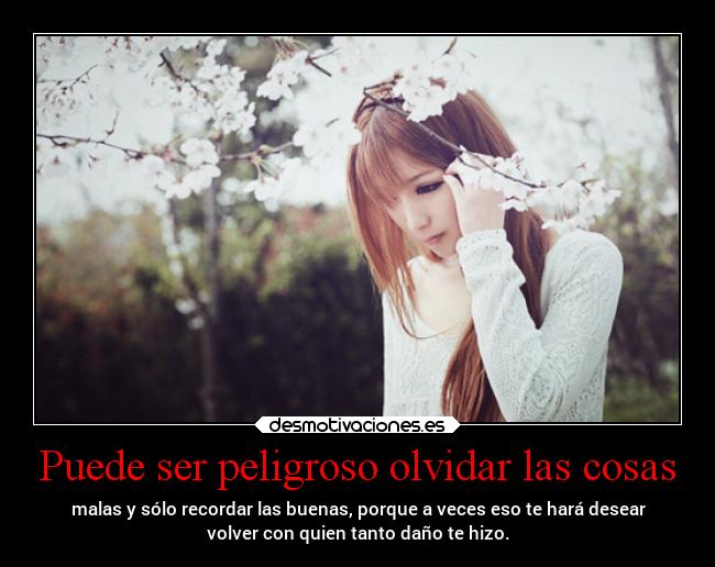 carteles olvidar vida pasado recuerdos tristeza olvidar peligro projectd desmotivaciones