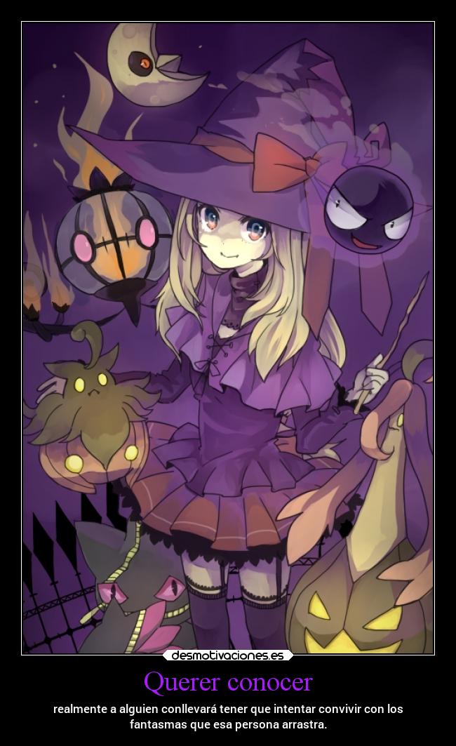 carteles pokemon anime serena conocer fantasmas convivir miedos cosas tristes desmotivaciones