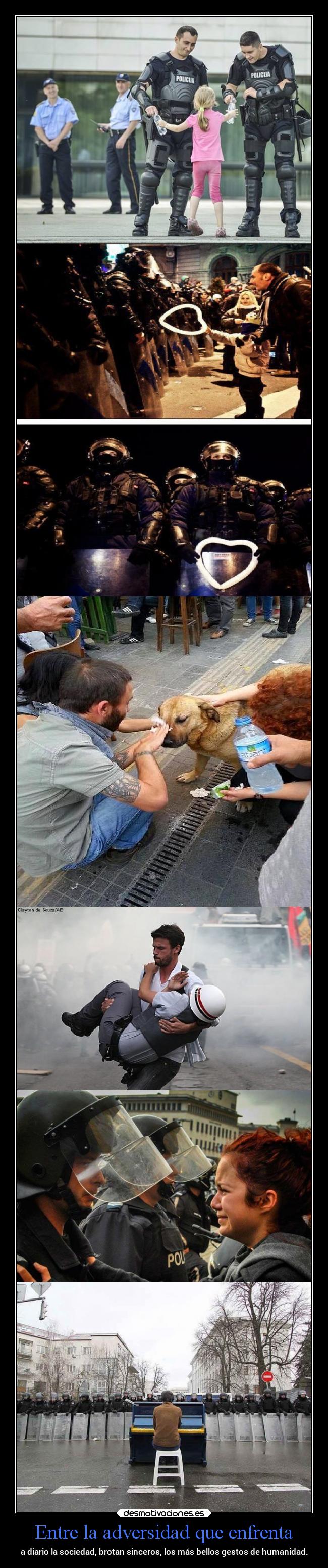 Entre la adversidad que enfrenta - a diario la sociedad, brotan sinceros, los más bellos gestos de humanidad.