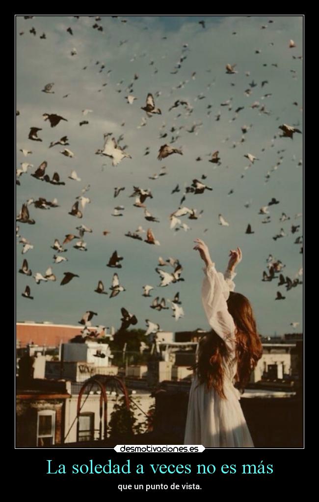 La soledad a veces no es más - que un punto de vista.