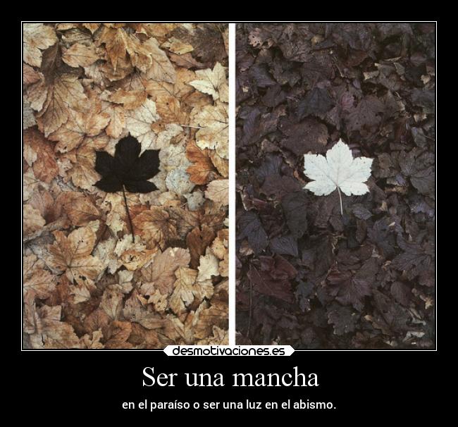 Ser una mancha -