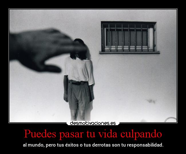Puedes pasar tu vida culpando -