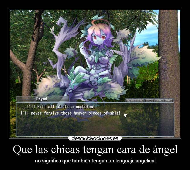 Que las chicas tengan cara de ángel - no significa que también tengan un lenguaje angelical