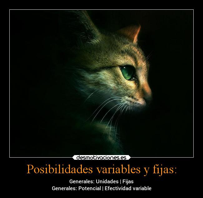 Posibilidades variables y fijas: - 