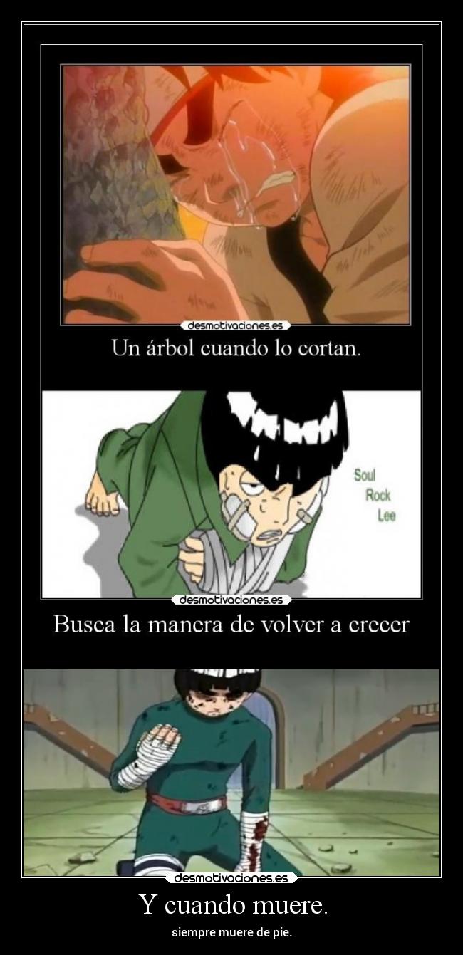 carteles anime naruto rocklee desmotivaciones
