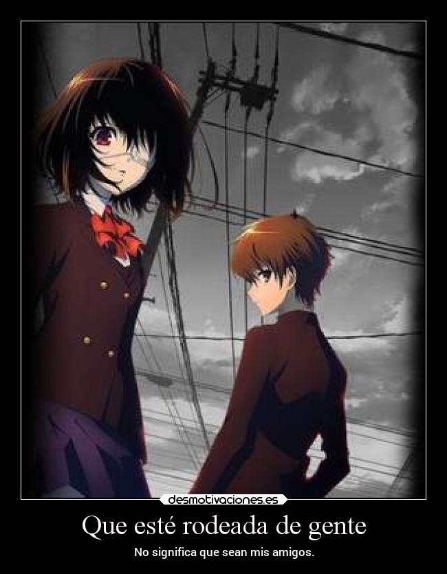 carteles anime tristeza enemigos rodeada gente desmotivaciones