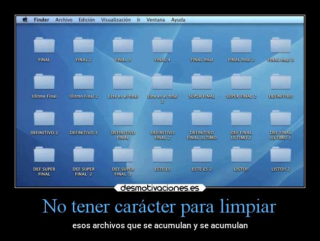 No tener carácter para limpiar -