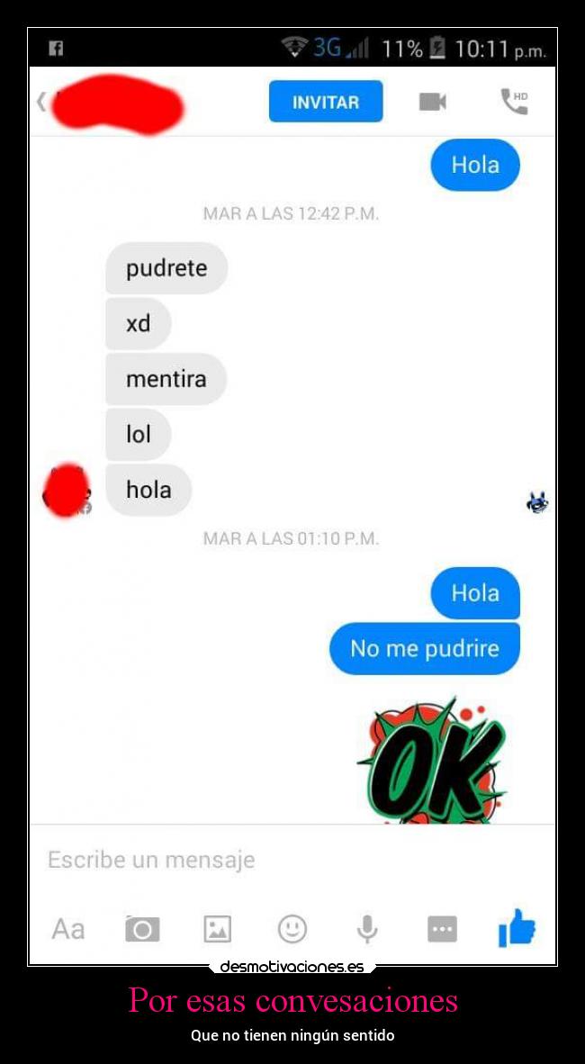 Por esas convesaciones - Que no tienen ningún sentido