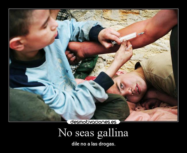 No seas gallina - dile no a las drogas.
