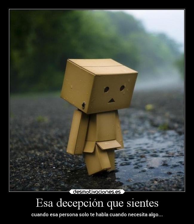 Esa decepción que sientes -