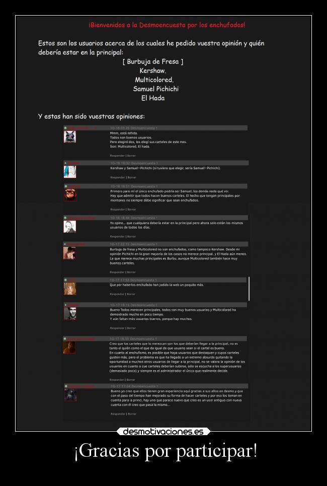 ¡Gracias por participar! -