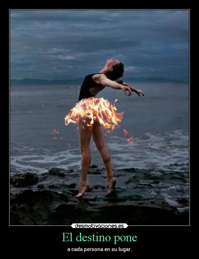 El destino pone - a cada persona en su lugar.
