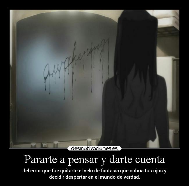 Pararte a pensar y darte cuenta -