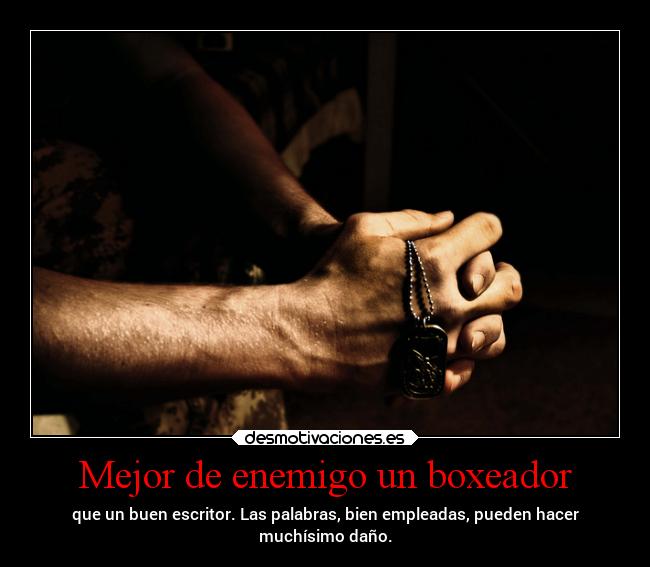 Mejor de enemigo un boxeador -