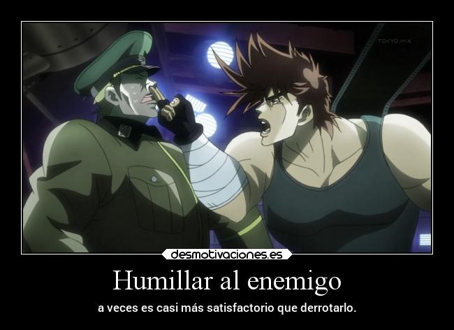 carteles enemigo humor anime raptorhunters harukaze manga erosekai jojo jojosbizarreadventure joseph joestar nazis desmotivaciones