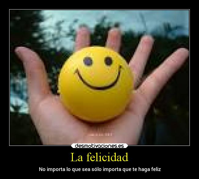 La felicidad - No importa lo que sea sólo importa que te haga feliz