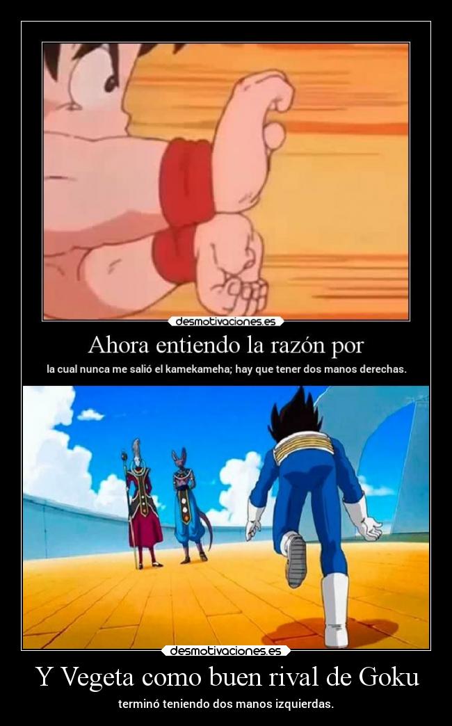 carteles humor dragonball goku vegeta manos elpatodelapiovendehierba desmotivaciones