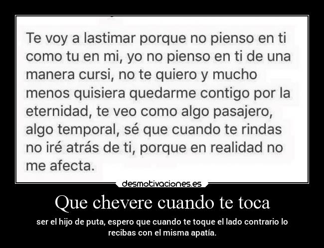 Que chevere cuando te toca -