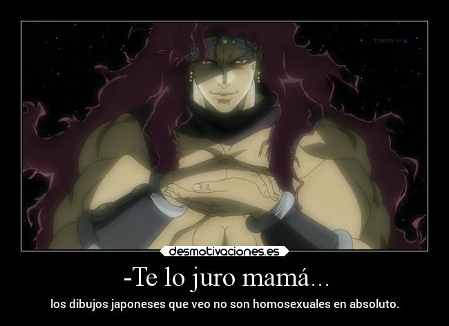 carteles madre anime jojos bizarre adventure kars cars battle tenency pilar man jurar japon dibujos homo desmotivaciones