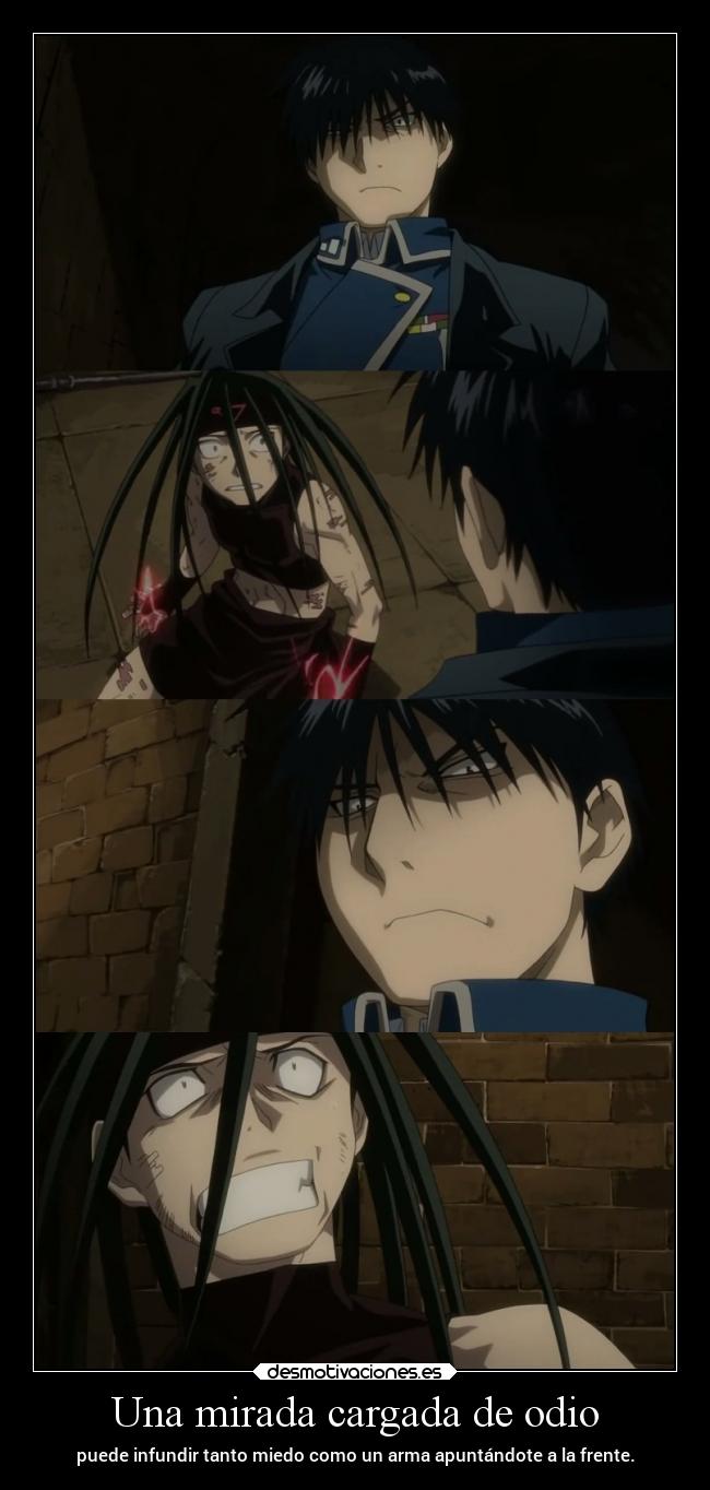 carteles odio muerte miedo anime raptorhunters harukaze manga fullmetalalchemistbrotherhood mustang envy desmotivaciones