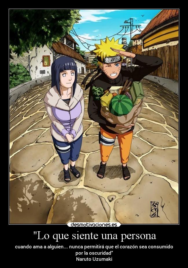 carteles sentimientos amor naruto anime naruhina desmotivaciones