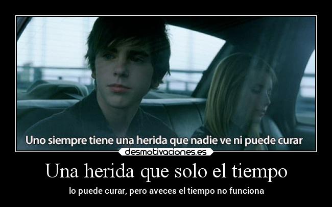 Una herida que solo el tiempo - lo puede curar, pero aveces el tiempo no funciona