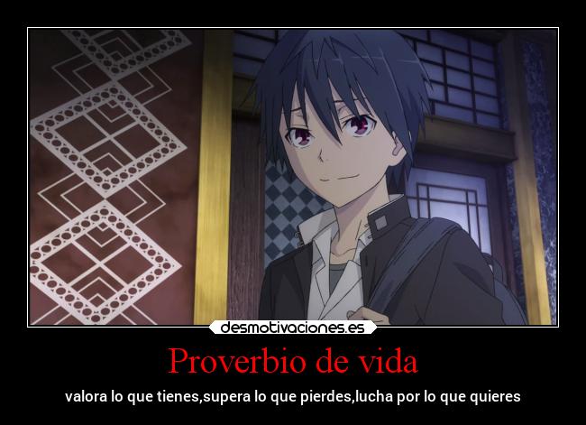 Proverbio de vida - valora lo que tienes,supera lo que pierdes,lucha por lo que quieres