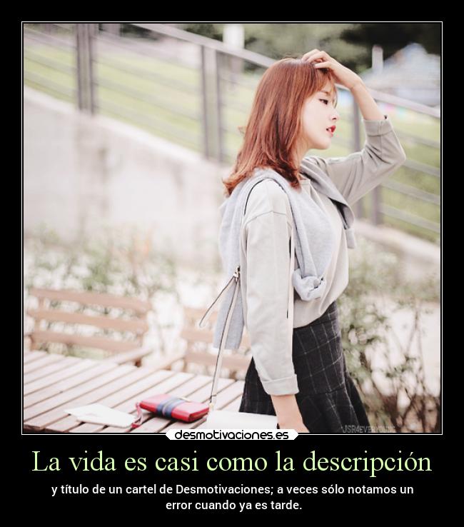 La vida es casi como la descripción - 