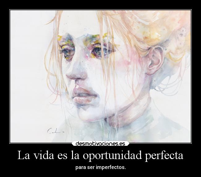 La vida es la oportunidad perfecta -