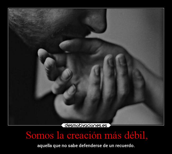 Somos la creación más débil, -