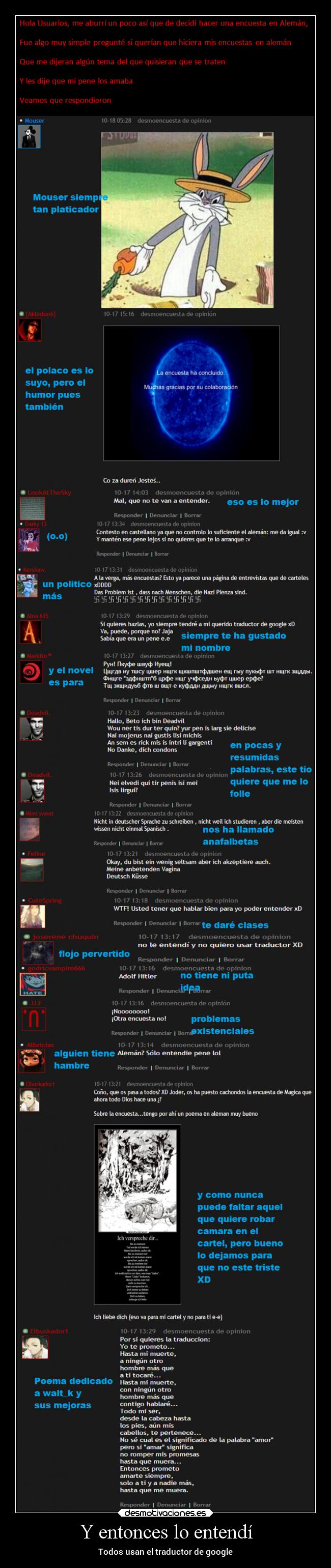 Y entonces lo entendí - Todos usan el traductor de google