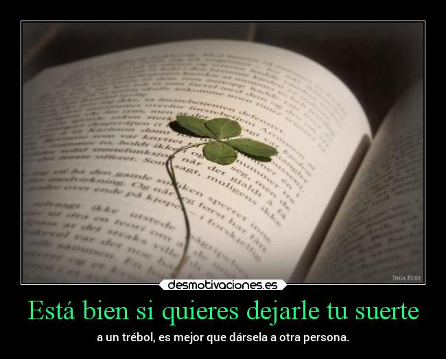 carteles vida suerte trebol personas desmotivaciones