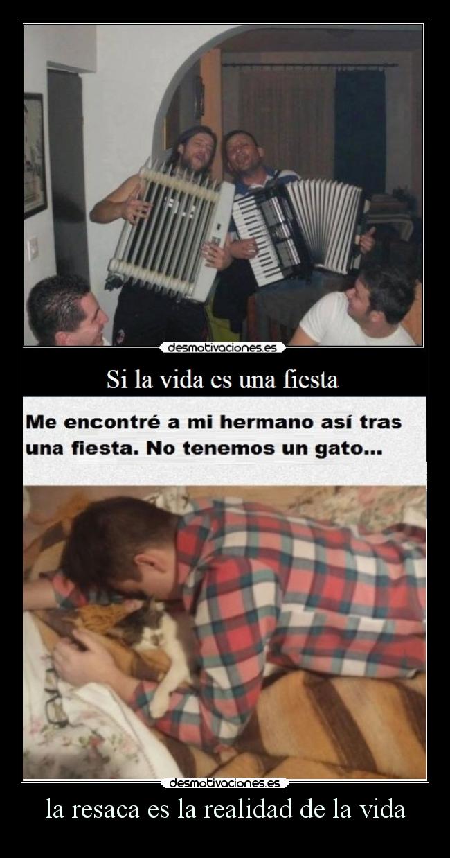 la resaca es la realidad de la vida -