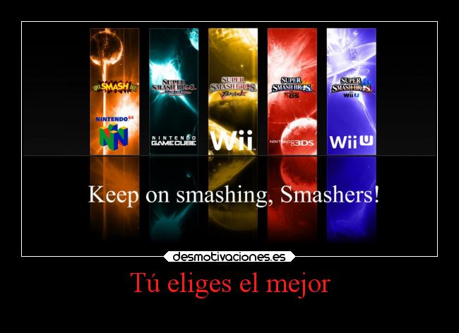 carteles videojuegos super smash bros wiiu 3ds wii gamecube n64 desmotivaciones