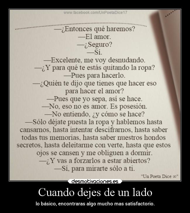 Cuando dejes de un lado -