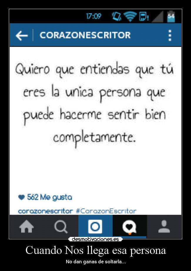 Cuando Nos llega esa persona - No dan ganas de soltarla...