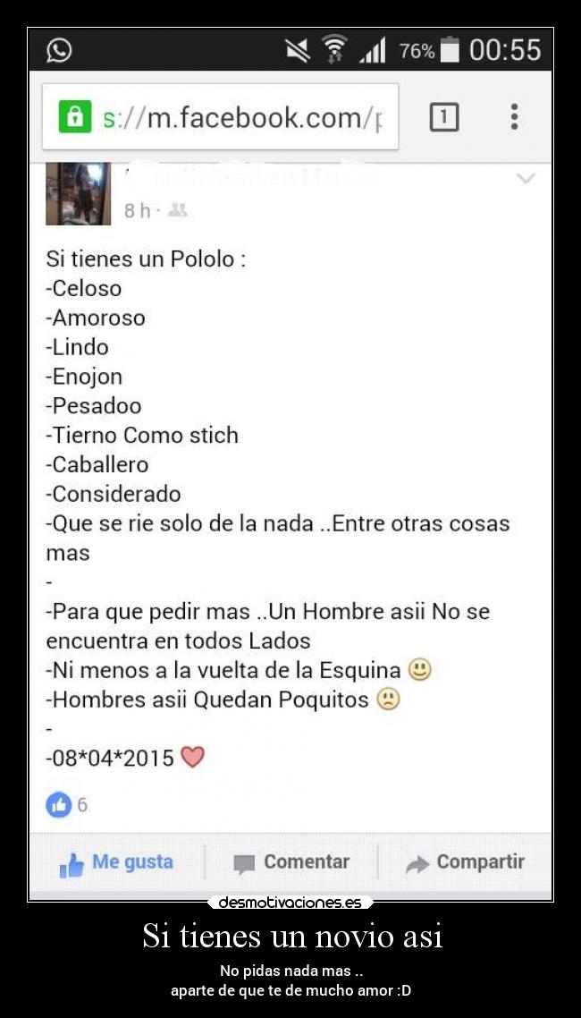 Si tienes un novio asi - No pidas nada mas ..
aparte de que te de mucho amor :D