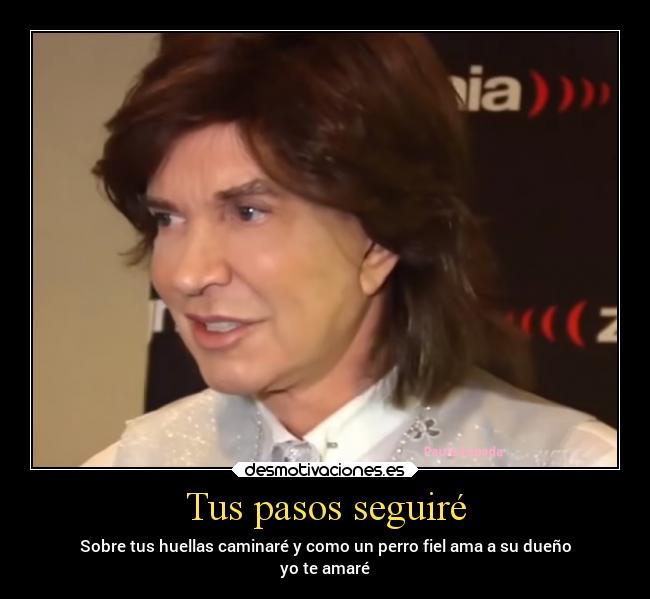 Tus pasos seguiré - Sobre tus huellas caminaré y como un perro fiel ama a su dueño
yo te amaré