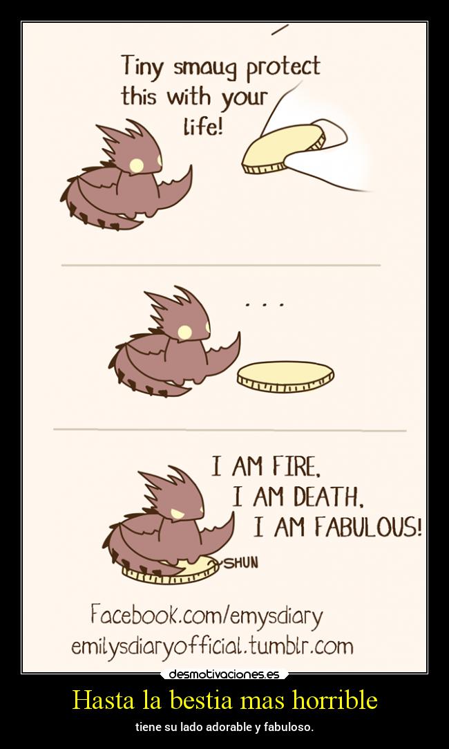 carteles animales smaug bestia tierno fabuloso desmotivaciones