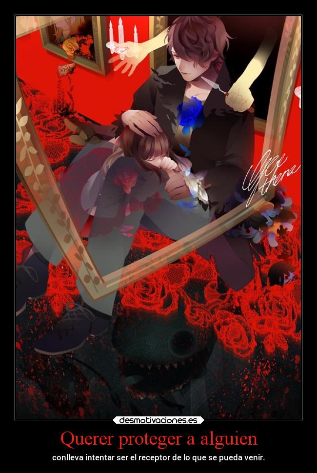 carteles anime garry game juego proteger receptor danos peligros cuidar desmotivaciones