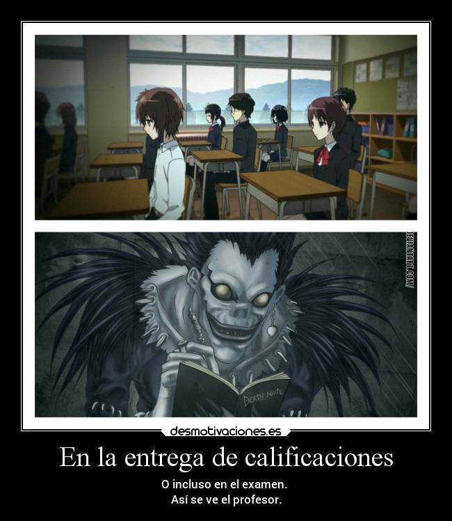 carteles anime humor examen desmotivaciones