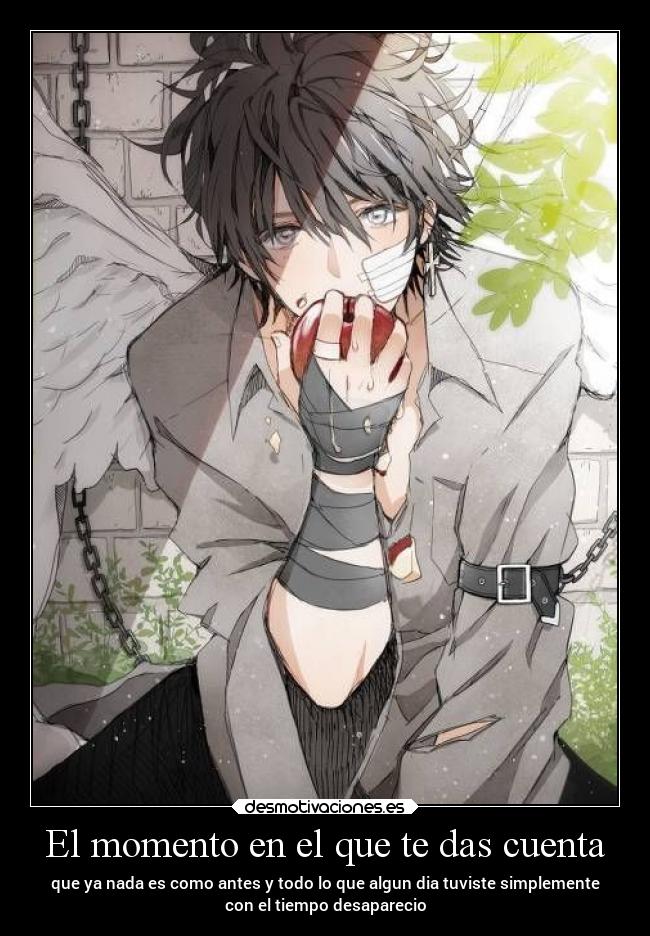 carteles anime madurar llorar dolor angel desmotivaciones