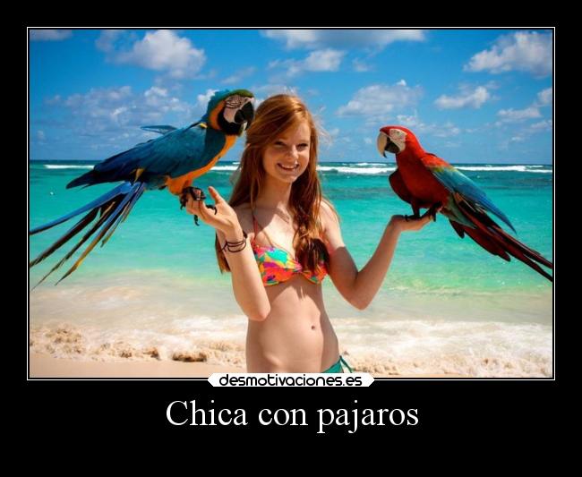 Chica con pajaros - 