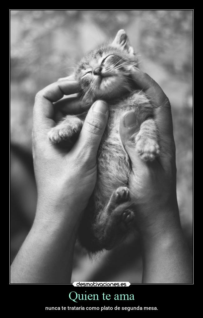 Quien te ama - nunca te trataría como plato de segunda mesa.