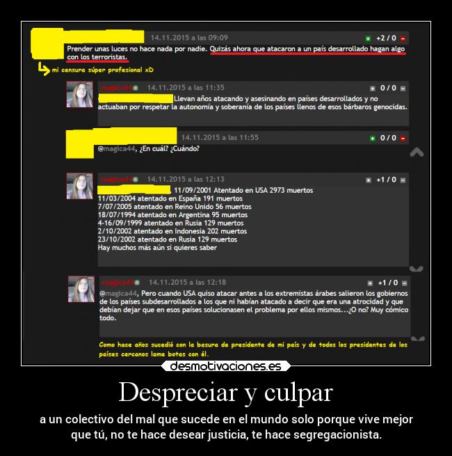 Despreciar y culpar - 