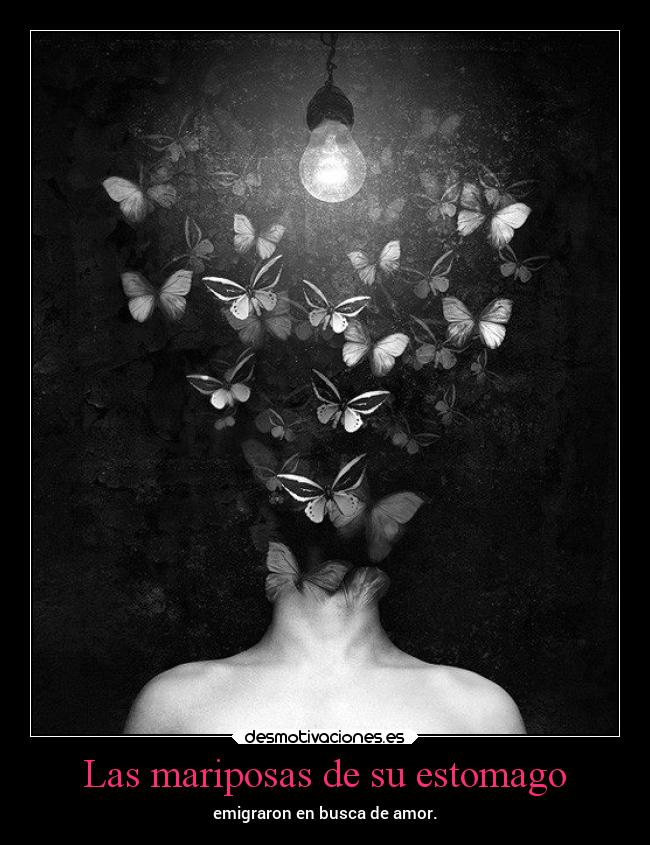 Las mariposas de su estomago - emigraron en busca de amor.