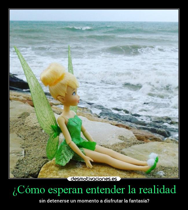 ¿Cómo esperan entender la realidad - sin detenerse un momento a disfrutar la fantasía?