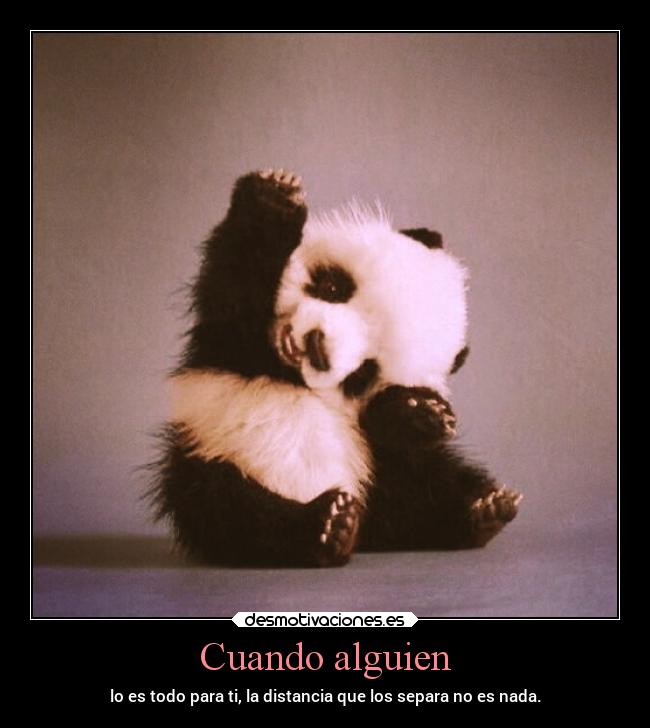 Cuando alguien - lo es todo para ti, la distancia que los separa no es nada.