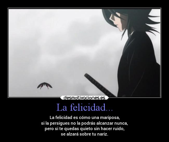 carteles felicidad anime motivaciones bleach mariposa infernal desmotivaciones