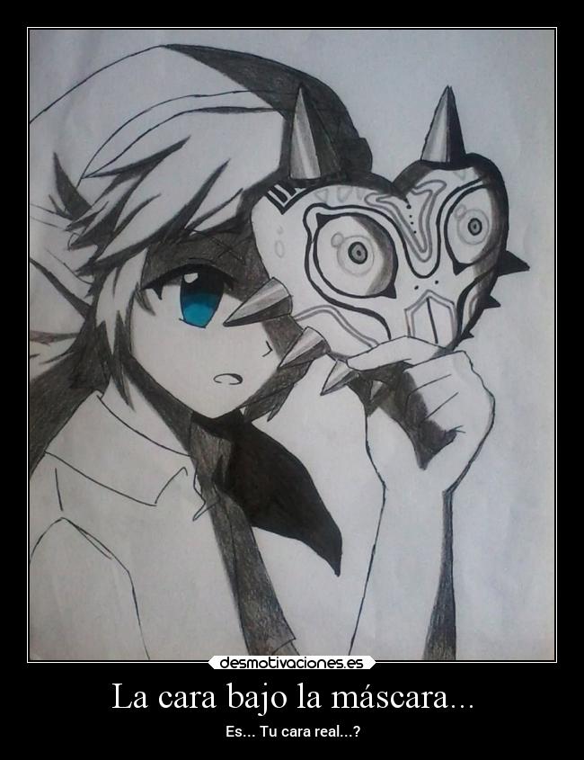 carteles frases videojuegos thelegendofzelda cara real mascara ocultar zelda majorasmask link desmotivaciones